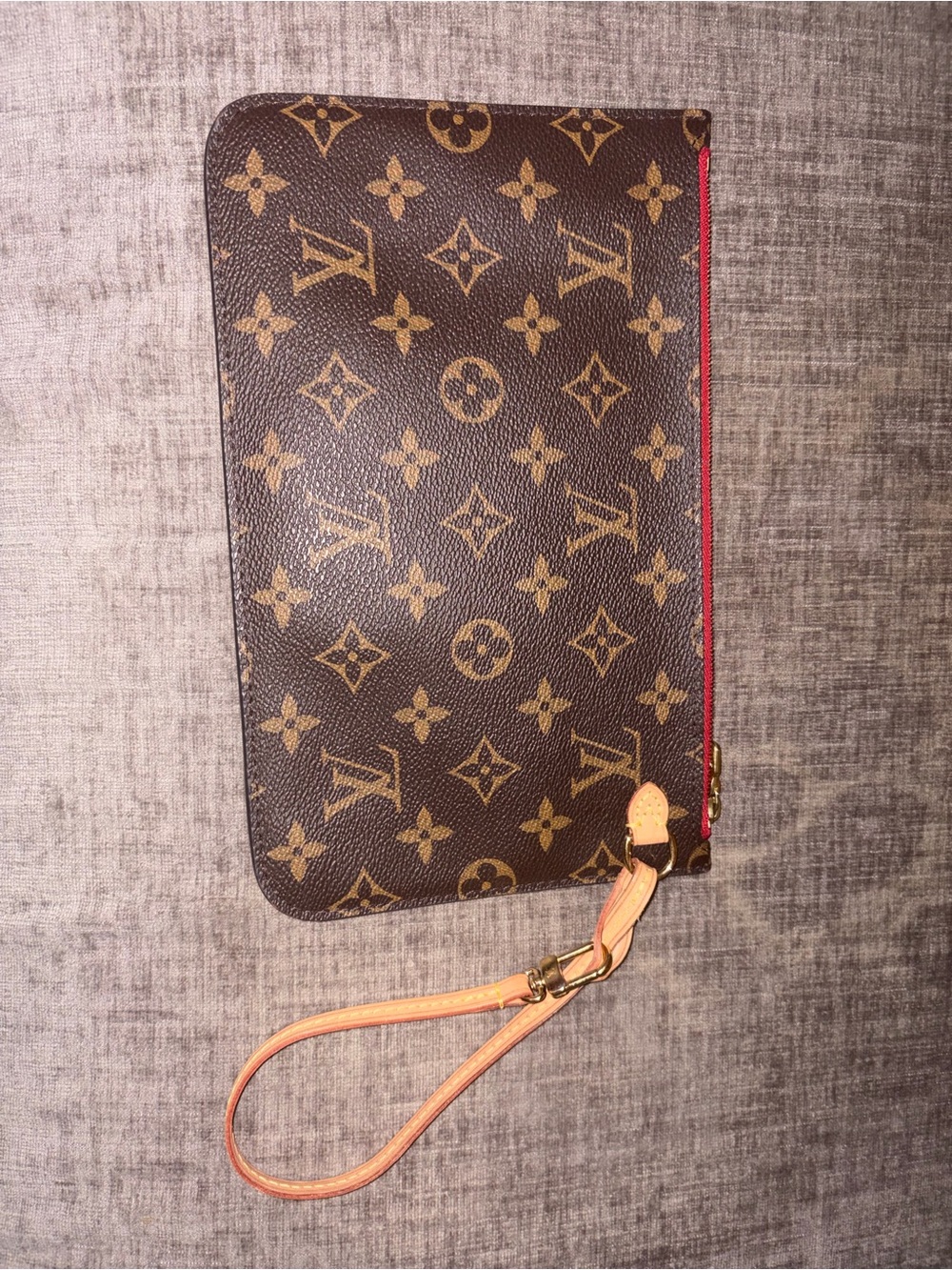 Louis Vuitton Brown Monogram Canvas Wristlet with Cherry Interior - Picture 3 of 7
